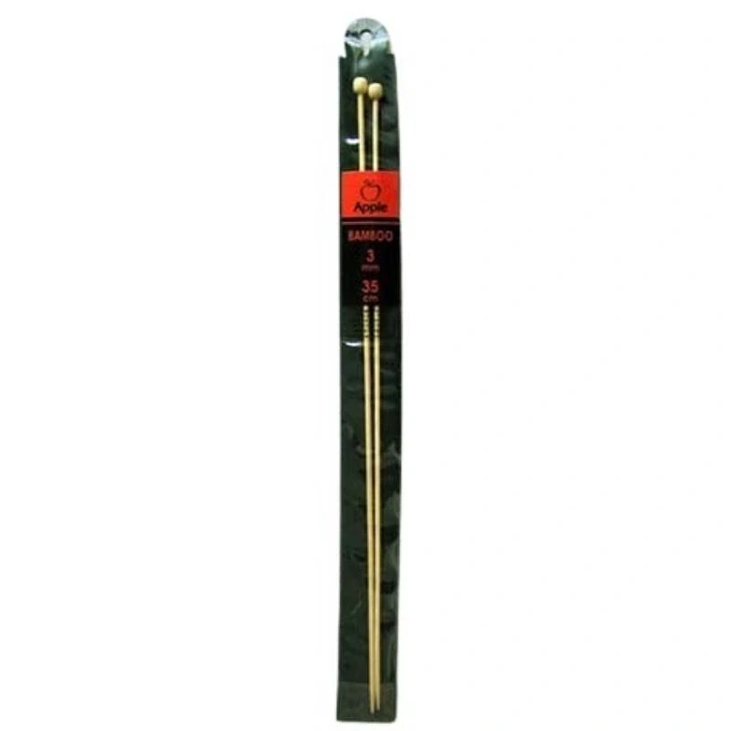 Pletací jehlice rovné bambusové - 3 mm