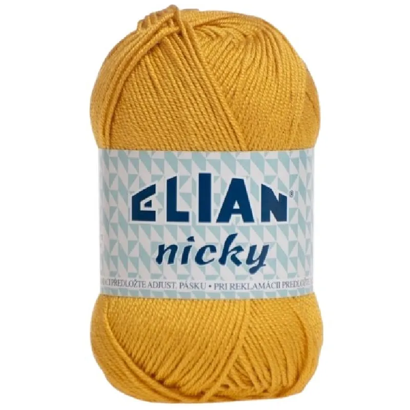 Pletací příze Elian Nicky 6686 - žlutá