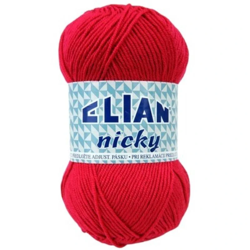 Pletací příze Elian Nicky 207 - červená