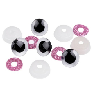 Bezpečnostní oči glitrové Ø20 mm fialová - 1 pár