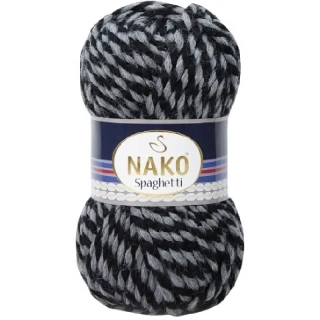 Pletací příze Nako Spaghetti 21365 - černošedá - DOPRODEJ